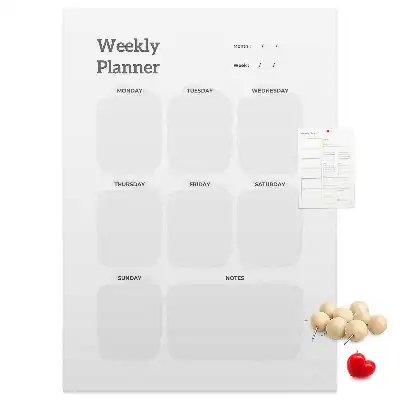 Weekly planner wall cork memo board
