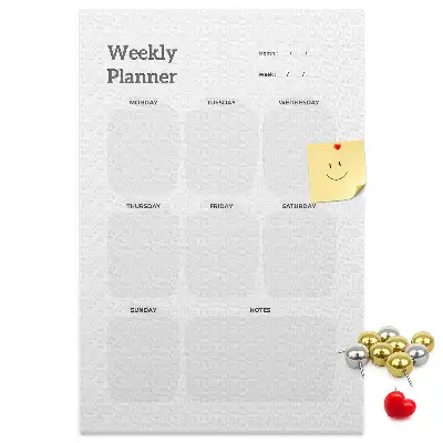 Weekly planner wall cork memo board
