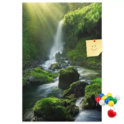 Waterfall landscape cork note board