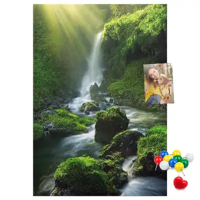 Cork Note Board Rock waterfall
