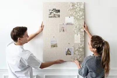Subtle flowers wall cork memo board