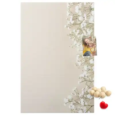 Subtle flowers wall cork memo board