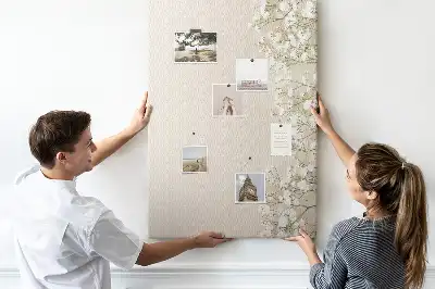 Subtle flowers wall cork memo board
