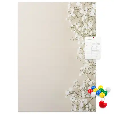 Subtle flowers wall cork memo board