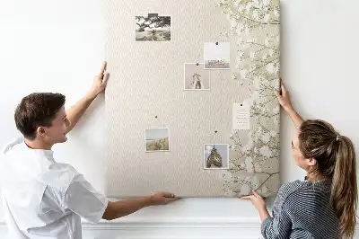 Subtle flowers wall cork memo board