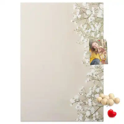 Subtle flowers wall cork memo board
