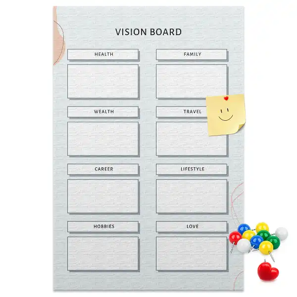 Cork pin board Health planner