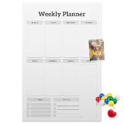 Weekly Schedule Wall Cork Memo Board