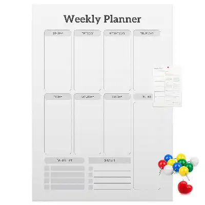 Weekly Schedule Wall Cork Memo Board