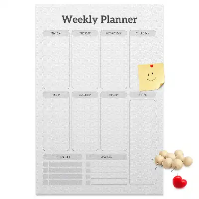 Weekly Schedule Wall Cork Memo Board