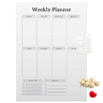 Weekly Schedule Wall Cork Memo Board