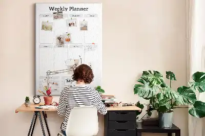 Weekly Schedule Wall Cork Memo Board