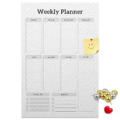 Weekly Schedule Wall Cork Memo Board