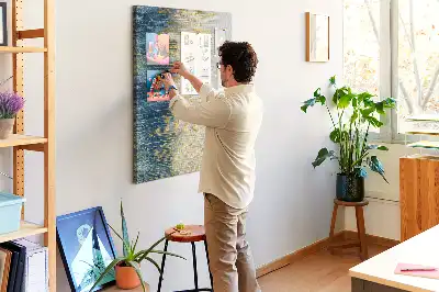 Decorative cork pin board with motif