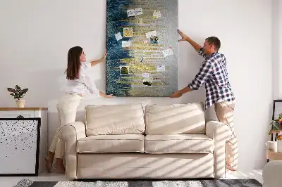 Decorative cork pin board with motif