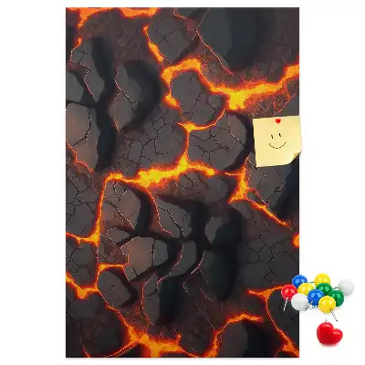 Cork pin board Lava from the volcano