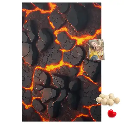 Lava from the Volcano cork pin board