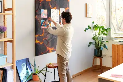 Lava from the Volcano cork pin board