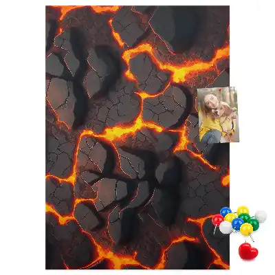 Lava from the Volcano cork pin board