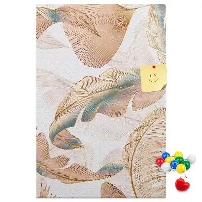 Wall cork memo board Bird feather motif