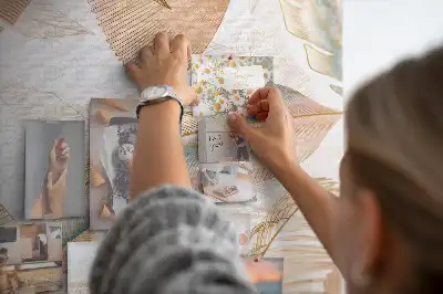 Wall cork memo board with bird feather motif