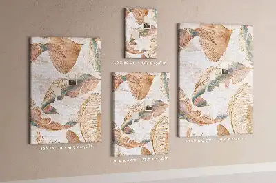 Wall cork memo board with bird feather motif