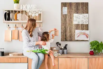 Cork Pin Board with Wood Texture