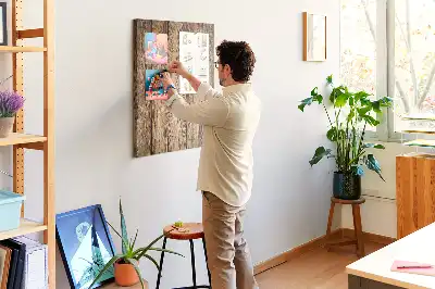 Cork Pin Board with Wood Texture