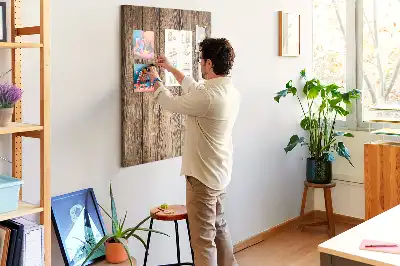 Cork Pin Board with Wood Texture
