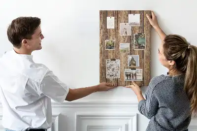 Cork Pin Board with Wood Texture