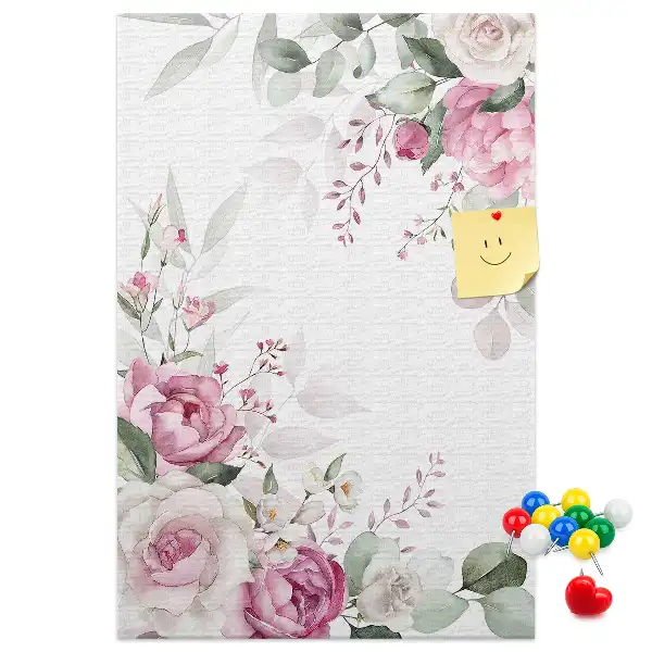 Flowery edge cork note board