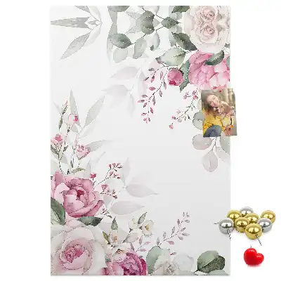 Flowery edge cork note board