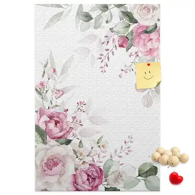 Flowery edge cork note board