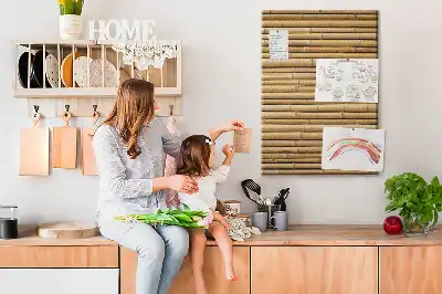 Bamboo shoots cork memo board
