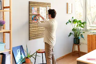 Bamboo shoots cork memo board