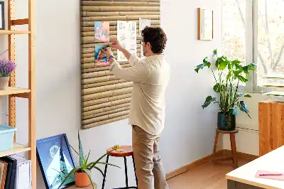 Bamboo shoots cork memo board
