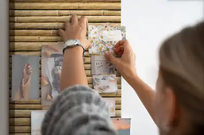Bamboo shoots cork memo board