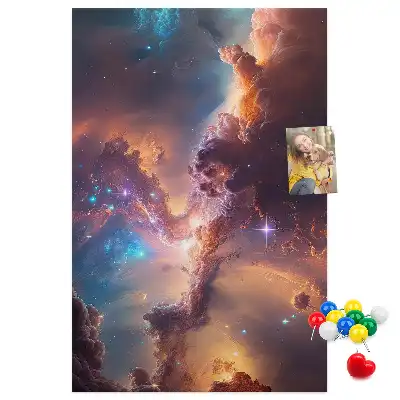 Cosmic galaxy cork pin board