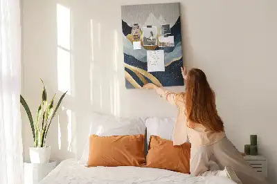 Wall cork memo board Abstract mountains