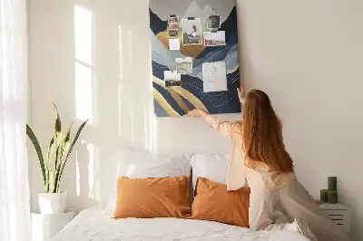 Wall cork memo board Abstract mountains