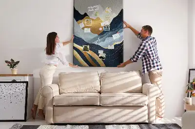 Wall cork memo board Abstract mountains
