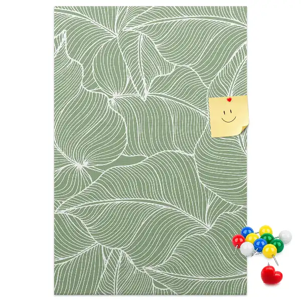 Large leaf motif cork pin board