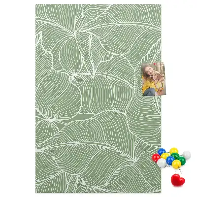 Cork pin board Large leaf motif
