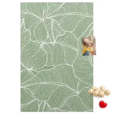 Large leaf motif cork pin board