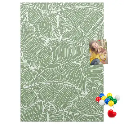 Large leaf motif cork pin board