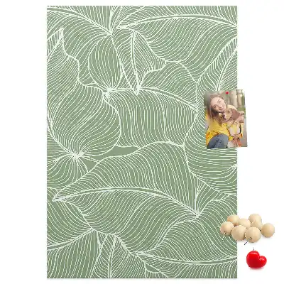 Large leaf motif cork pin board