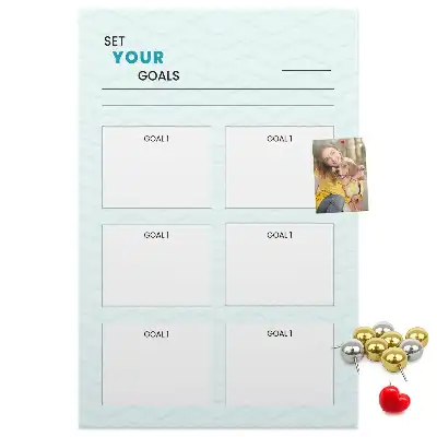 Cork note board for goal planning