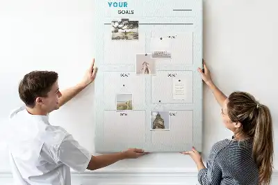 Cork note board for goal planning