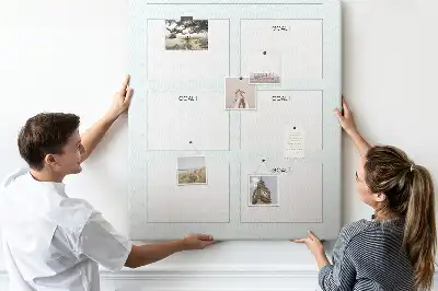 Cork note board for goal planning