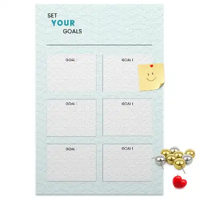 Cork note board for goal planning